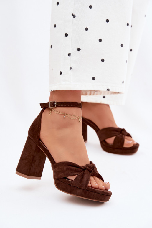 Sandales à talons hauts pour femmeImitacji en daimu CzekoladoÀe Rosetta