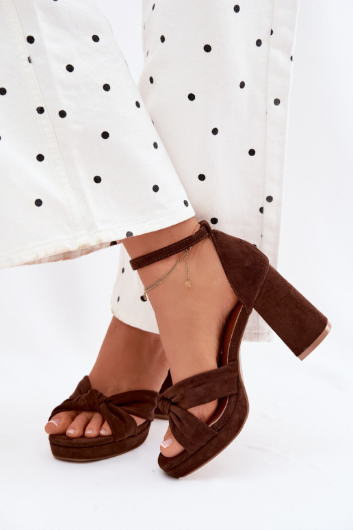 Sandales à talons hauts pour femmeImitacji en daimu CzekoladoÀe Rosetta