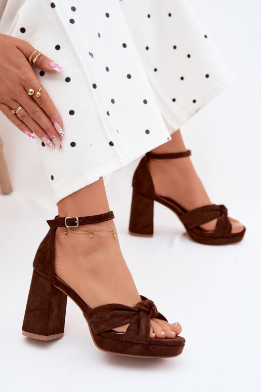 Damen-Sandalen mit hohen AbsätzenImitacji aus INildlederu CzekoladoZue Rosetta