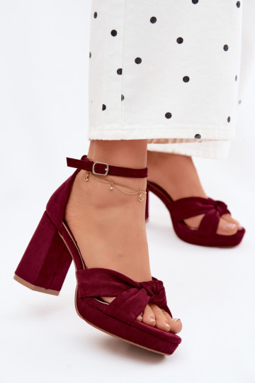 Damen-Sandalen mit hohen AbsätzenImitacji aus INildlederu Burgund Rosetta 2