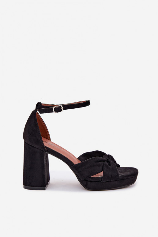 Zwarte hoge hak sandalen van faux suede Rosetta