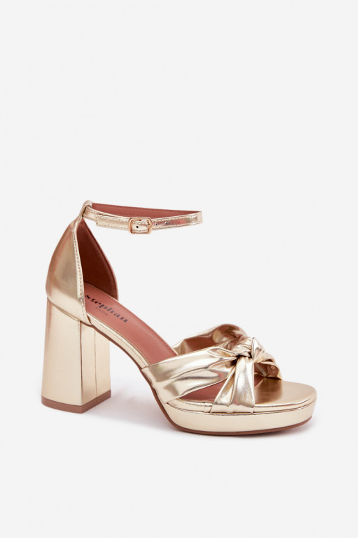 Gouden hoge hak sandalen van faux leather Rosetta