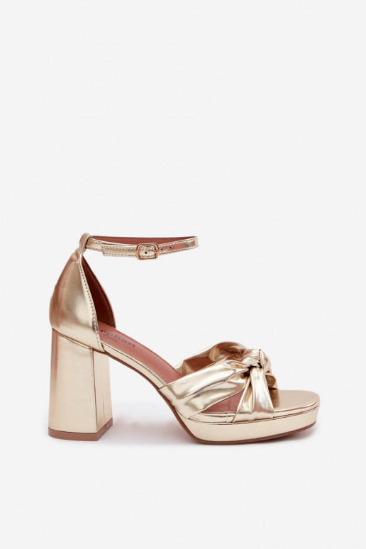 Sandales à talons hauts pour femmeImitacji Skóry couleur dorée Rosetta