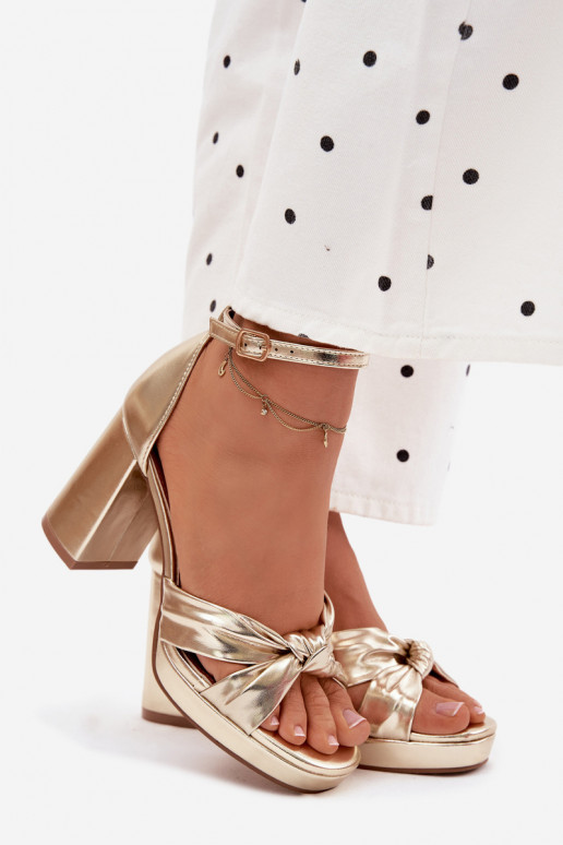 Damen-Sandalen mit hohen AbsätzenImitacji Skóry goldene Farbe Rosetta