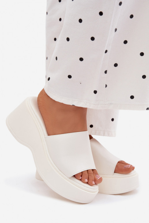 Witte platform slippers Virelia