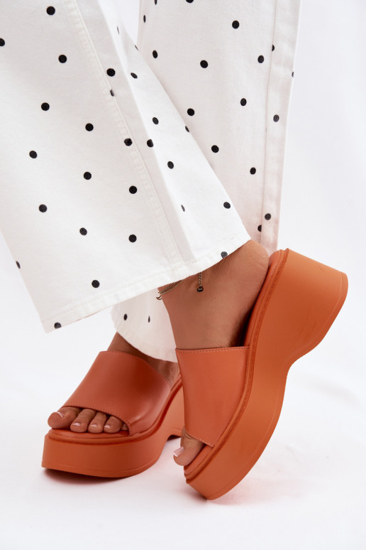 Dames oranje platformslippers Virelia