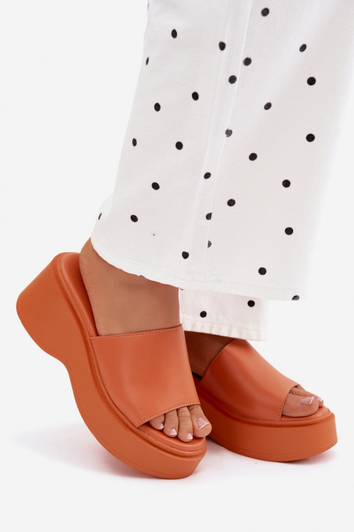 Dames oranje platformslippers Virelia