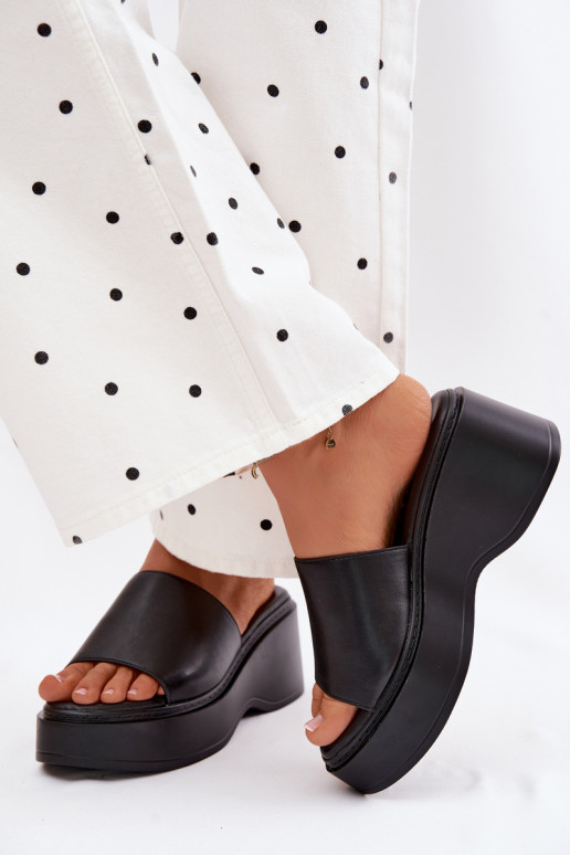 Sandales à plateforme noires pour femmes Virelia