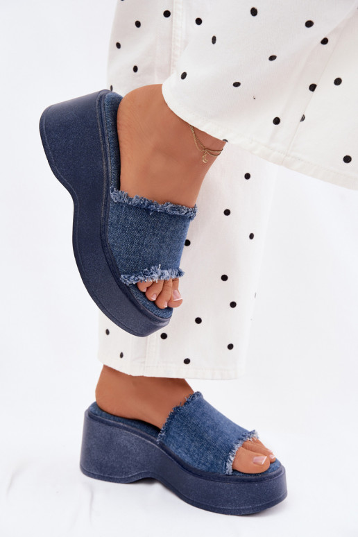Damen Denim Plattformslipper Virelia