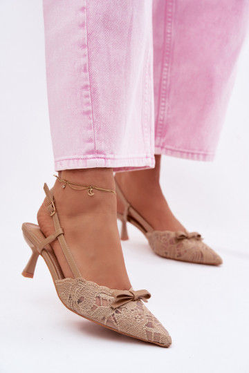 Schnürsandalen Feminin Ermöglicht obcasie mit Bändern Beige Es mussribelle 2