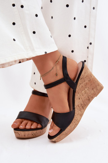 Dames zwarte platformsandalen Clarabella 2