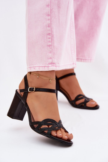 Dames zwarte sandalen met hoge hakken Antonella 2