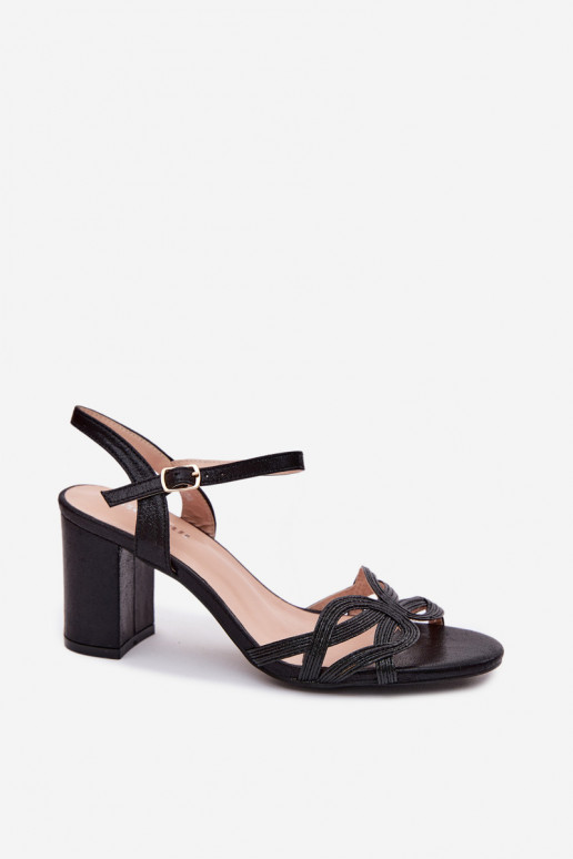 Damen schwarze High Heels Sandalen Antonella