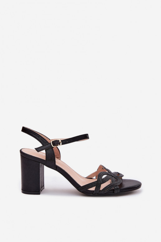 Dames zwarte sandalen met hoge hakken Antonella