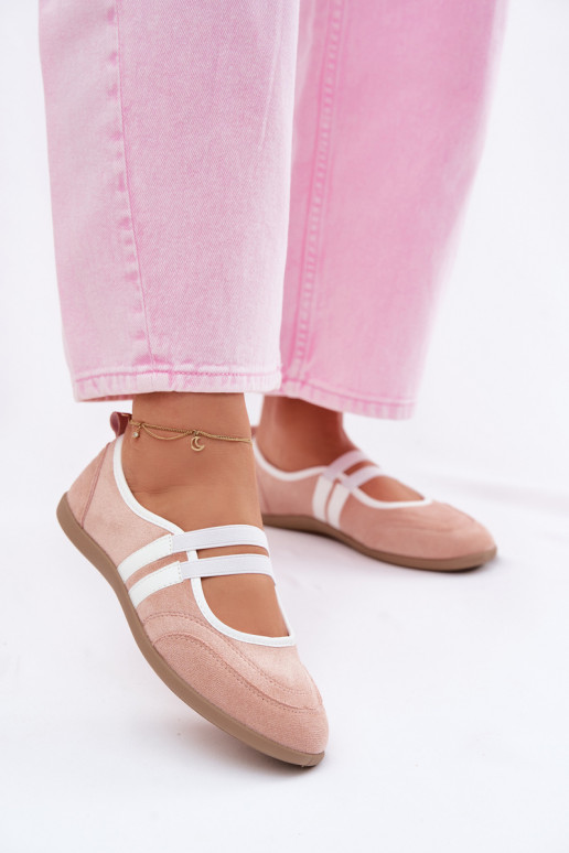 Ballerines Style sportifElastycznymi Paskami couleur rose Donatella