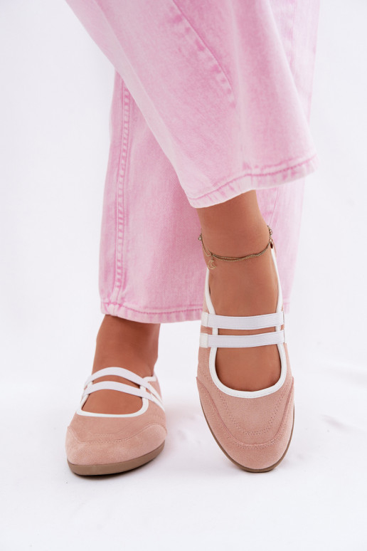 Ballerines Style sportifElastycznymi Paskami couleur rose Donatella