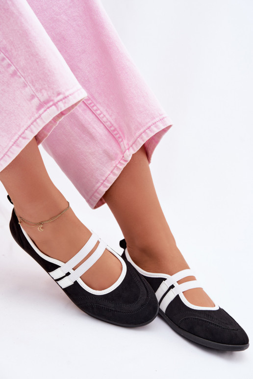 Ballerines noires sportives avec brides élastiques Donatella