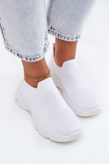 Baskets blanches pour femmes à enfiler Floraine