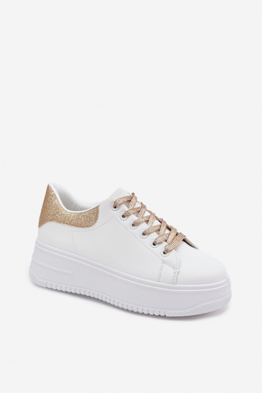 Sneakers model schoenen Dames met platformImitacji Skóry INit-gouden kleur met glans Calinae