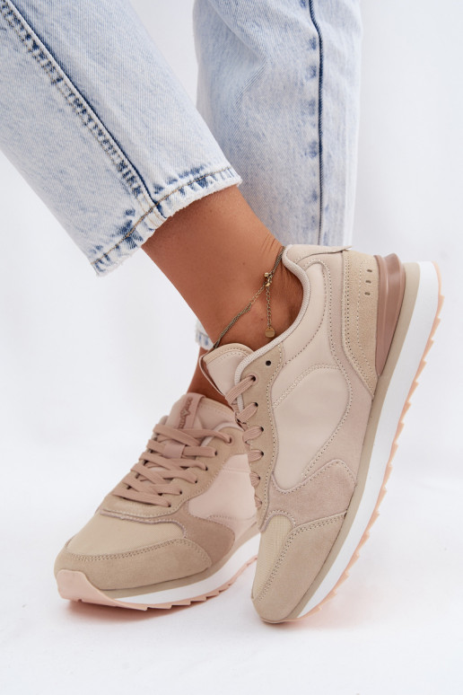 Baskets beiges pour femmes en daim McArthur MA2512IN