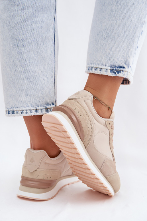 Baskets beiges pour femmes en daim McArthur MA2512IN