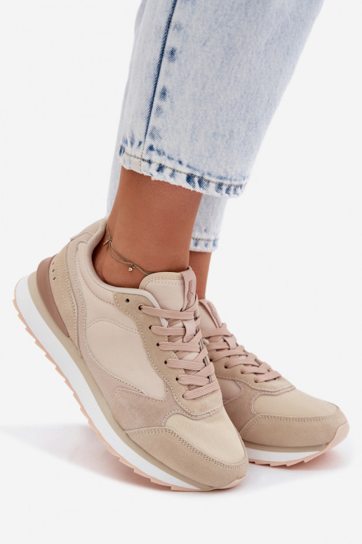 Baskets beiges pour femmes en daim McArthur MA2512IN