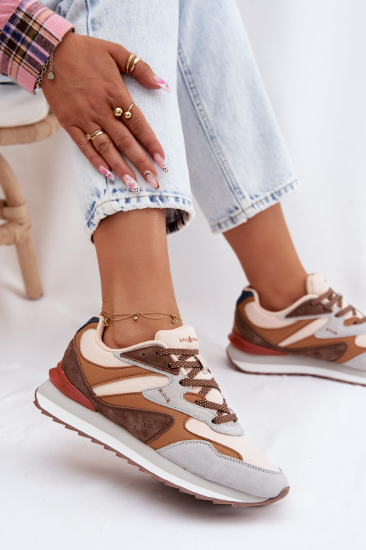 Baskets brunes pour femmes en daim McArthur MA253IN