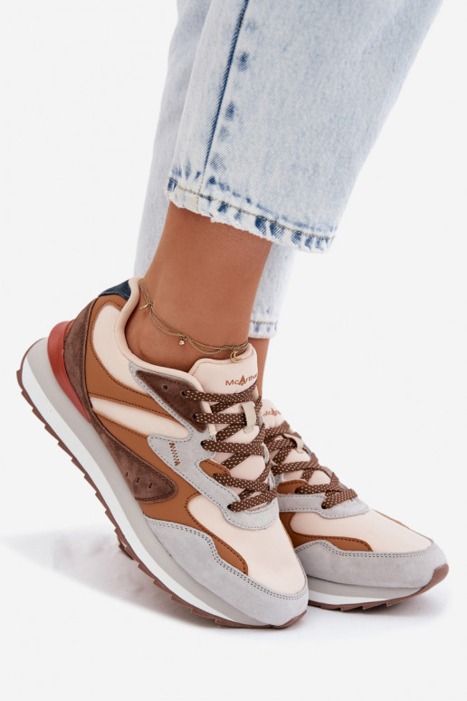 Baskets brunes pour femmes en daim McArthur MA253IN
