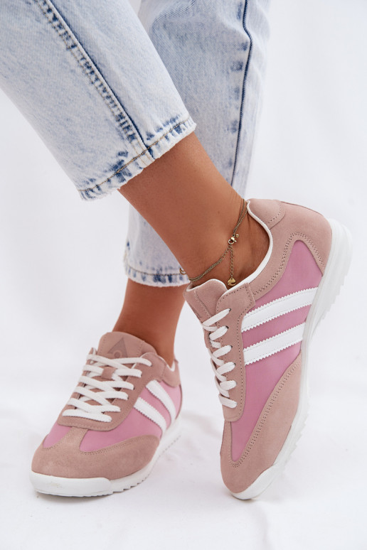Chaussures de sport roses pour femmes en daim McArthur MA258IN