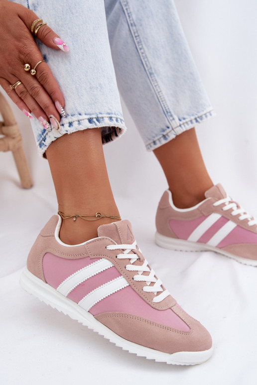 Chaussures de sport roses pour femmes en daim McArthur MA258IN