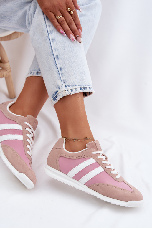 en daim Chaussures modèle baskets baskets Féminin McArthur MA258DANS couleur rose
