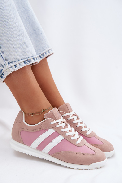 Chaussures de sport roses pour femmes en daim McArthur MA258IN
