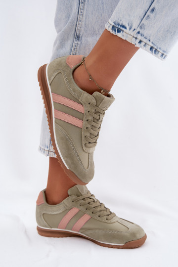 van suède Sneakers model schoenen sportschoenen Dames McArthur MA258IN groene kleur