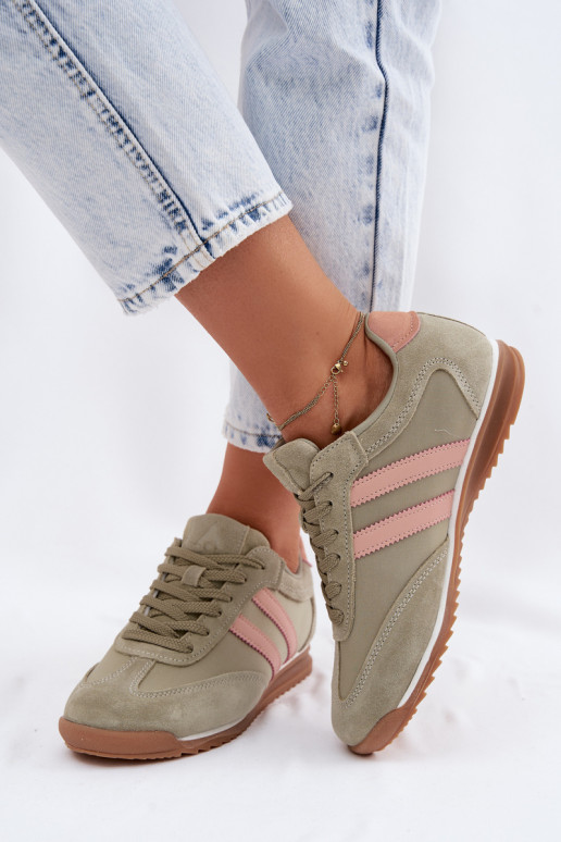 van suède Sneakers model schoenen sportschoenen Dames McArthur MA258IN groene kleur