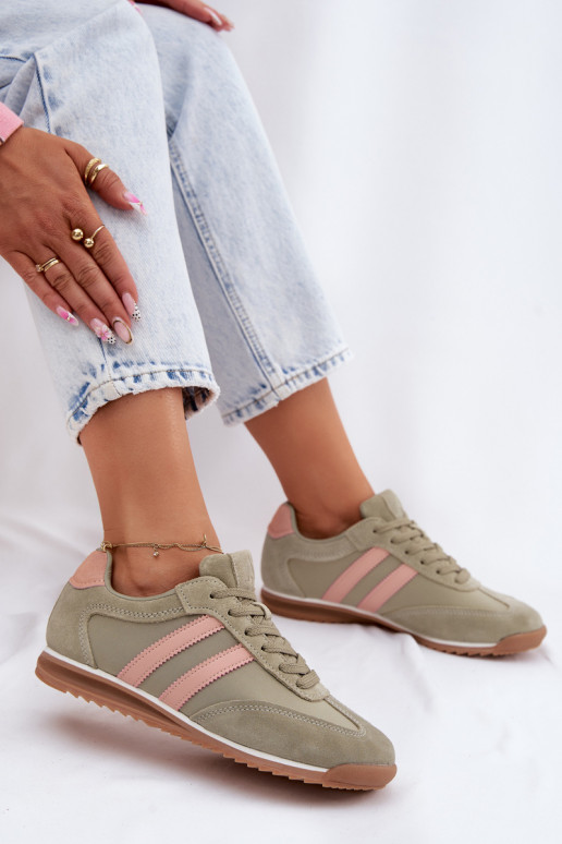 aus INildleder Sneakers Stilvollllschuhe Turnschuhe Feminin McArthur MA258IN grüne Farbe