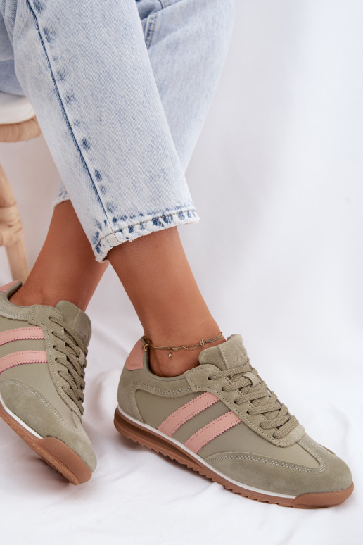 aus INildleder Sneakers Stilvollllschuhe Turnschuhe Feminin McArthur MA258IN grüne Farbe