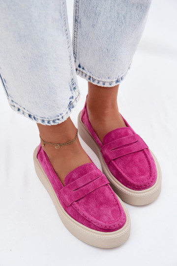MocassinsActivéturalnego en daimu avec une plateforme Vinceza 79594 couleur rose