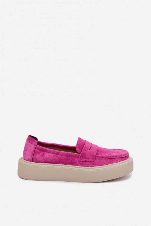 MocassinsOpturalnego van suèdeu met platform Vinceza 79594 roze