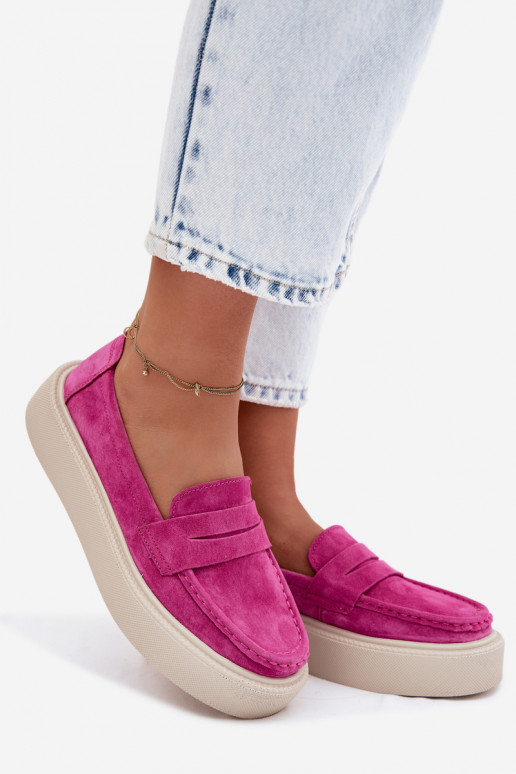 MocassinsActivéturalnego en daimu avec une plateforme Vinceza 79594 couleur rose