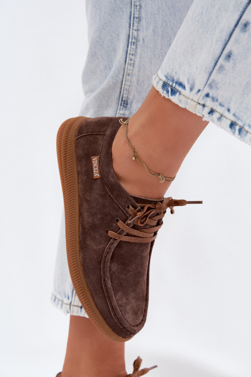Bruine faux suede schoenen Vinceza 95391