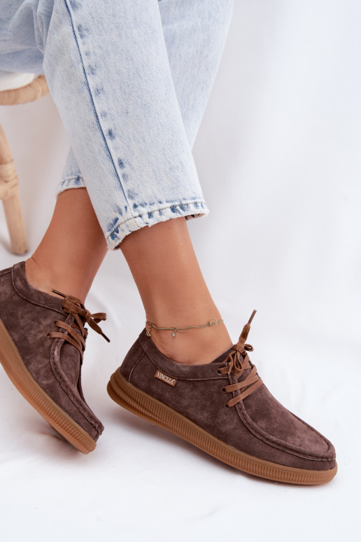 Bruine faux suede schoenen Vinceza 95391