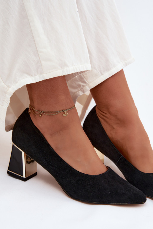 Zwarte faux suede hakken Vinceza 66921