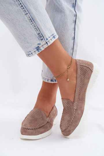 Mocassins en faux daim sable pour femmes Vinceza 95360 2
