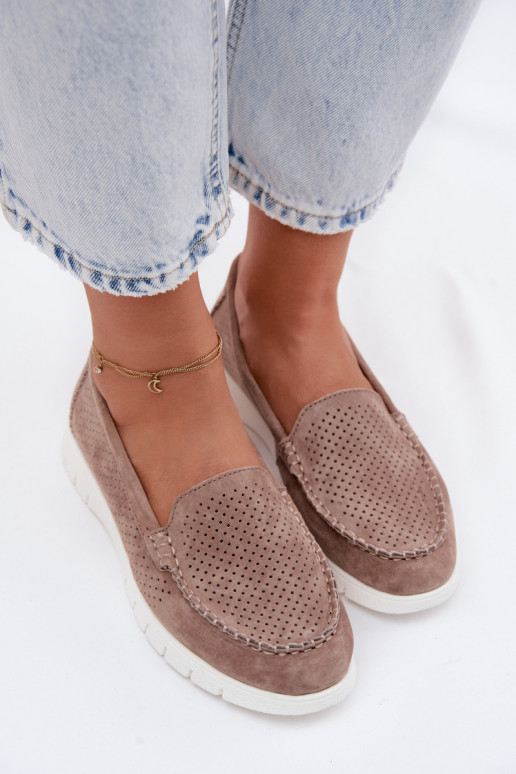 mocassins pour femmesActivéturalnego en daimu Vinceza 95360 beige