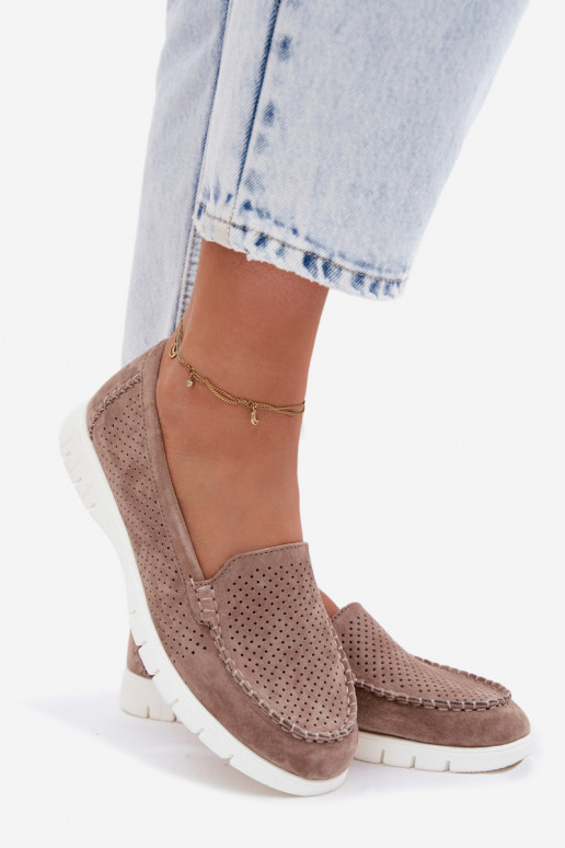 mocassins pour femmesActivéturalnego en daimu Vinceza 95360 beige