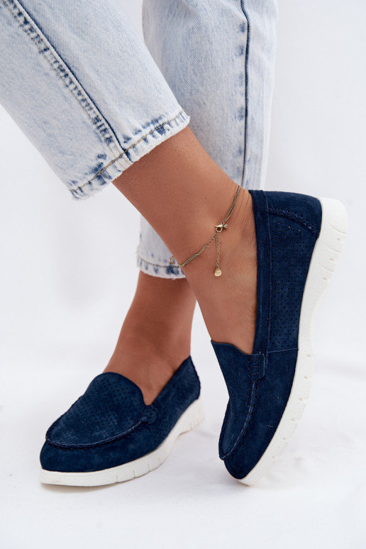 mocassins pour femmesActivéturalnego en daimu Vinceza 95360 bleu foncé