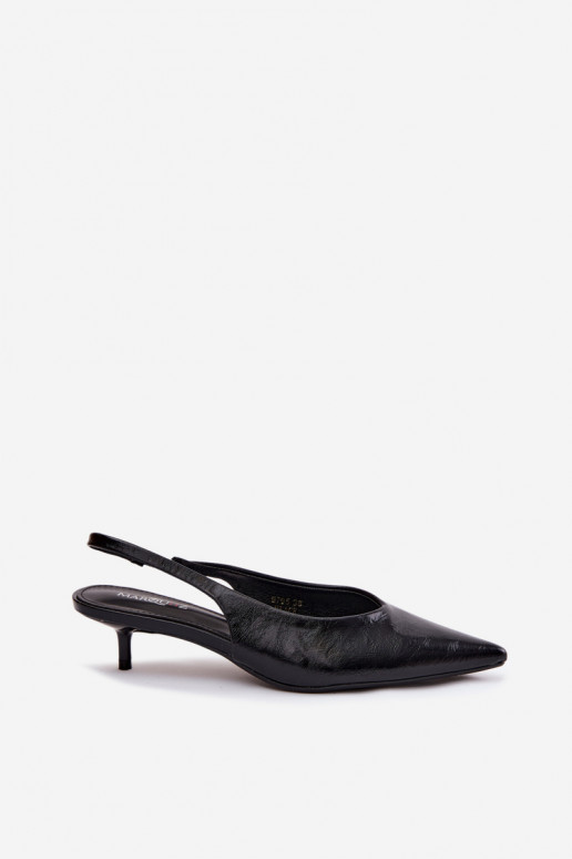 Sandales vernies noires avec des talons en cuir synthétique Averelle