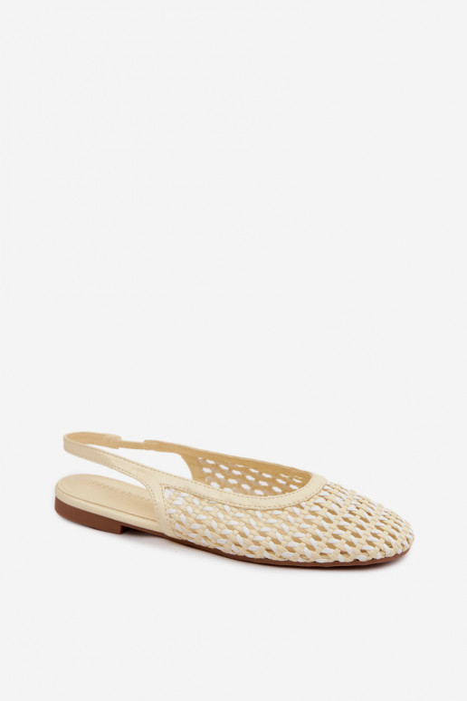 Gele dames sandalen met uitsnedelementen Selviora