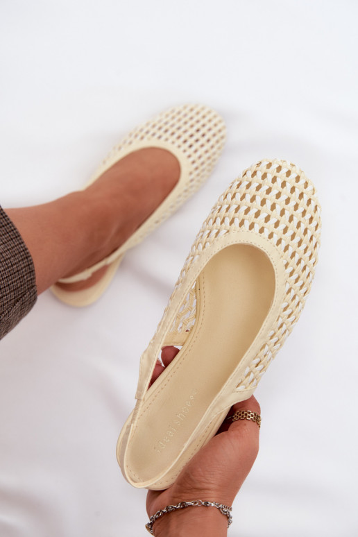 Gele dames sandalen met uitsnedelementen Selviora