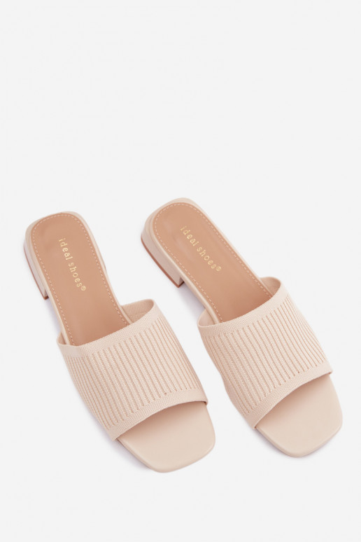 materiaal Damespantoffels met brede hakken ivoor Belissea